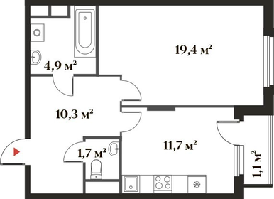 Квартира 49,1 м², 1-комнатная - изображение 1