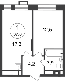 37,5 м², 1-комнатная квартира 9 299 999 ₽ - изображение 1