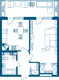 Квартира 58,3 м², 1-комнатные - изображение 2