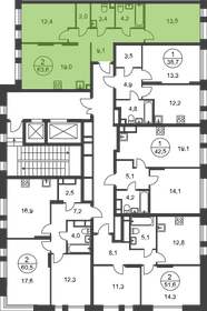 61,8 м², 2-комнатная квартира 16 979 260 ₽ - изображение 18