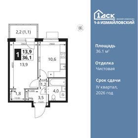 38,6 м², 1-комнатные апартаменты 13 980 000 ₽ - изображение 139