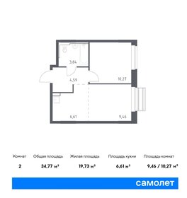 Квартира 34,8 м², 1-комнатная - изображение 1