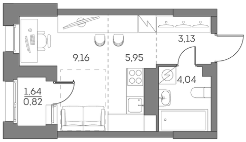 20,4 м², квартира-студия 8 800 000 ₽ - изображение 91