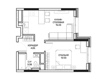 Квартира 35,4 м², 1-комнатные - изображение 1