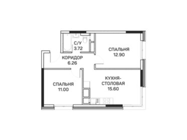 Квартира 49,5 м², 2-комнатные - изображение 1