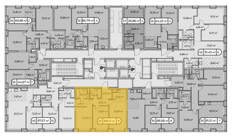 69 м², 3-комнатная квартира 34 000 000 ₽ - изображение 16