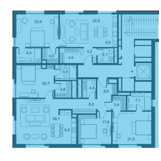 Квартира 224,9 м², 3-комнатные - изображение 2