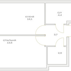 Квартира 37,7 м², 1-комнатная - изображение 2