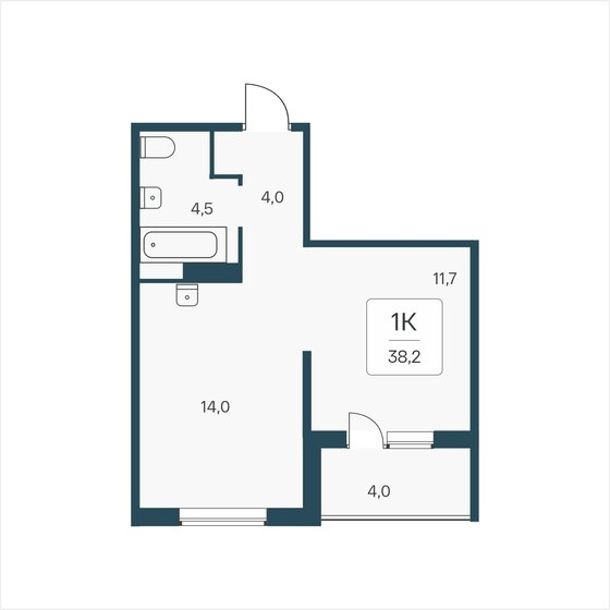 38,2 м², 1-комнатная квартира 4 200 000 ₽ - изображение 1