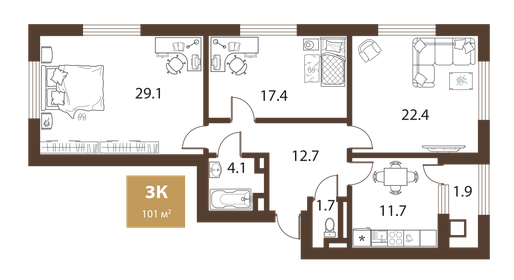 45,2 м², 2-комнатная квартира 7 700 000 ₽ - изображение 49