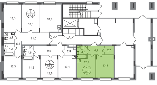 Квартира 37,9 м², 1-комнатная - изображение 2