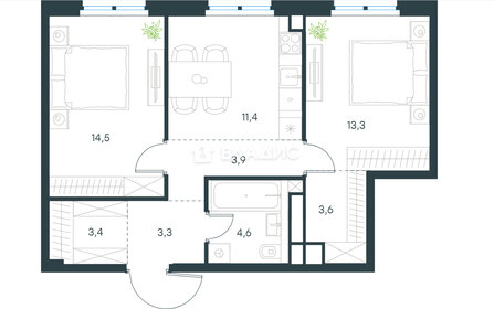 43,9 м², 2-комнатная квартира 4 750 000 ₽ - изображение 45