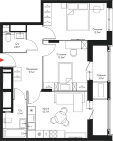 50,9 м², 2-комнатные апартаменты 16 188 738 ₽ - изображение 81