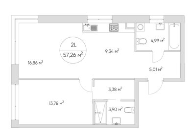 56 м², 2-комнатные апартаменты 21 656 268 ₽ - изображение 86