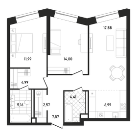 74,6 м², 2-комнатная квартира 56 427 440 ₽ - изображение 17