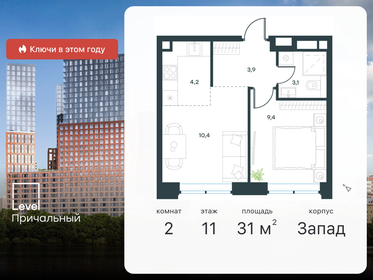 Квартира 31 м², 2-комнатная - изображение 1