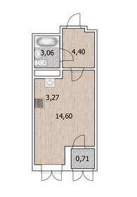 Квартира 26 м², студия - изображение 2