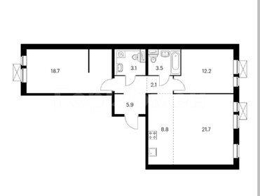 67,3 м², 3-комнатная квартира 12 300 000 ₽ - изображение 72