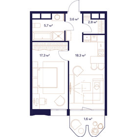 49,4 м², 1-комнатная квартира 25 245 800 ₽ - изображение 28