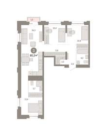 80 м², 3-комнатная квартира 24 997 000 ₽ - изображение 107