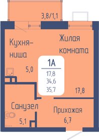 Квартира 35,7 м², студия - изображение 1