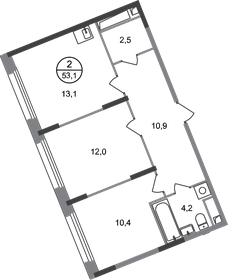 49,9 м², 2-комнатная квартира 12 833 596 ₽ - изображение 73