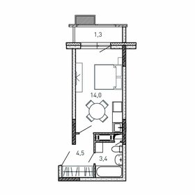 Квартира 23,2 м², студия - изображение 1