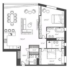 Квартира 167 м², 3-комнатная - изображение 4