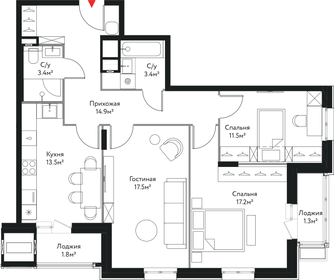 77 м², 3-комнатная квартира 19 500 000 ₽ - изображение 137