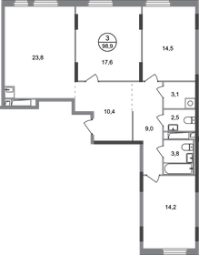 Квартира 98,9 м², 3-комнатная - изображение 1