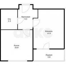 Квартира 34,2 м², 1-комнатная - изображение 1