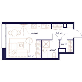 Квартира 31,4 м², 1-комнатная - изображение 1