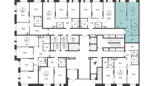 Квартира 54,7 м², 2-комнатная - изображение 2