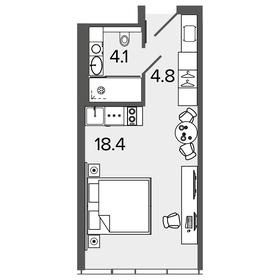 Квартира 26,7 м², студия - изображение 1