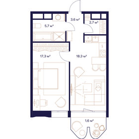 49,4 м², 1-комнатная квартира 25 245 800 ₽ - изображение 48
