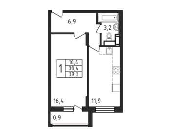 40,4 м², 1-комнатная квартира 7 600 000 ₽ - изображение 123