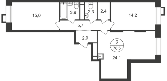 75 м², 2-комнатная квартира 17 750 000 ₽ - изображение 18