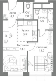 44,5 м², 2-комнатная квартира 11 500 000 ₽ - изображение 89