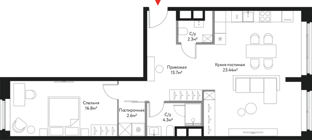 Квартира 73,1 м², 3-комнатная - изображение 1