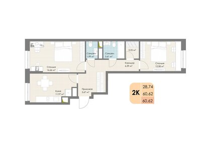 76 м², 2-комнатная квартира 12 000 000 ₽ - изображение 126