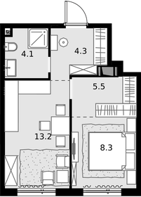 37,7 м², 1-комнатная квартира 14 552 200 ₽ - изображение 60