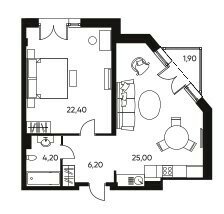 Квартира 58,2 м², 2-комнатные - изображение 1