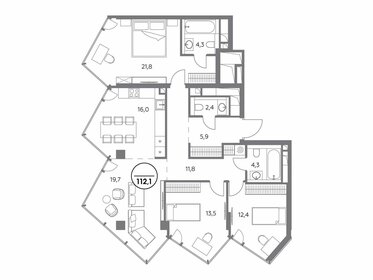 129,3 м², 3-комнатная квартира 110 000 000 ₽ - изображение 155