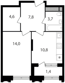 Квартира 42,3 м², 1-комнатная - изображение 1