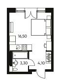 Квартира 23,5 м², студия - изображение 1