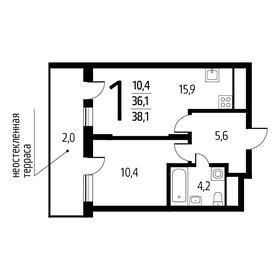 34,2 м², 1-комнатная квартира 7 850 000 ₽ - изображение 99