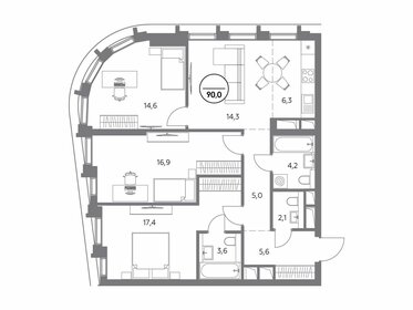 86,6 м², 3-комнатная квартира 36 198 800 ₽ - изображение 8