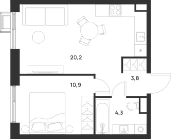 39,1 м², 1-комнатная квартира 12 300 000 ₽ - изображение 94