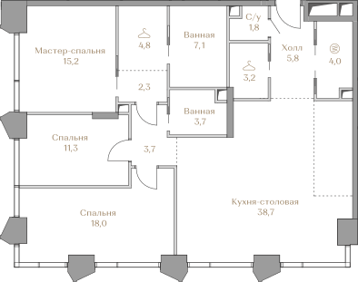 119,6 м², 3-комнатная квартира 179 615 008 ₽ - изображение 47