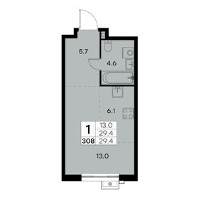 Квартира 29,4 м², 1-комнатная - изображение 1